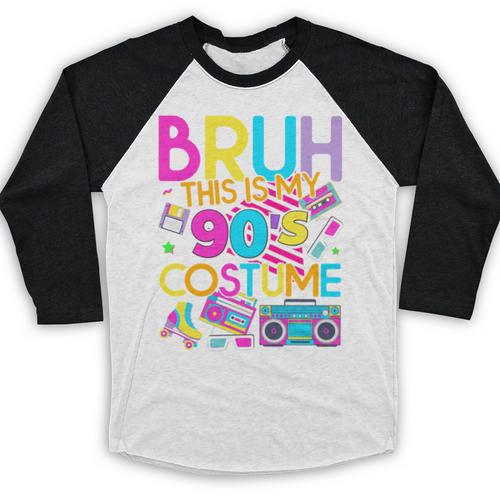 Bruh This Is My 90's Costume Nostalgia Mixtape 1990s Party Baseball Raglan Shirt - Figerry