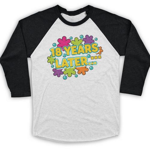 Cartoons Retro 18 Years Later Groovy Pop Art Nostalgia Premium Tri-Blend Baseball Raglan Shirt - Figerry
