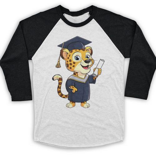 Cheetah Graduation Cute Kindergarten Elementary High School Baseball Raglan Shirt - Best Gift Smart