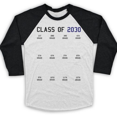 Class Of 2030 Graduation T-Shirt With Space For Handprints Baseball Raglan Shirt - Best Gift Smart