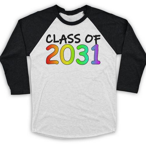 Class Of 2031 Pre-K -12th Grade Hand Prints Space Graduation Baseball Raglan Shirt - Best Gift Smart