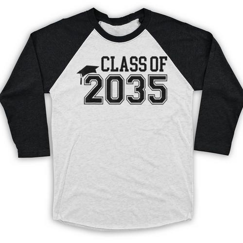 Class Of 2035 First Day Of School Graduation Baseball Raglan Shirt - Best Gift Smart