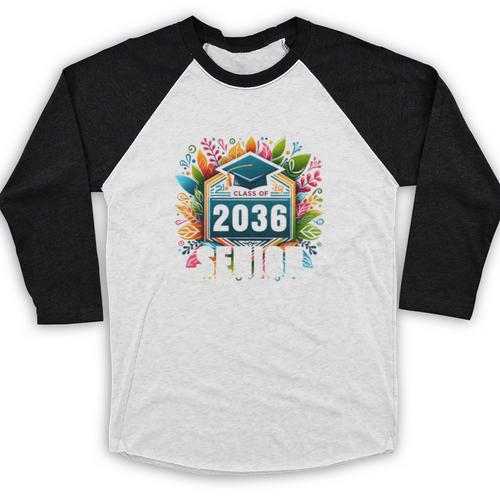 Class Of 2036 Graduation School Vintage Senior 2036 Baseball Raglan Shirt - Best Gift Smart