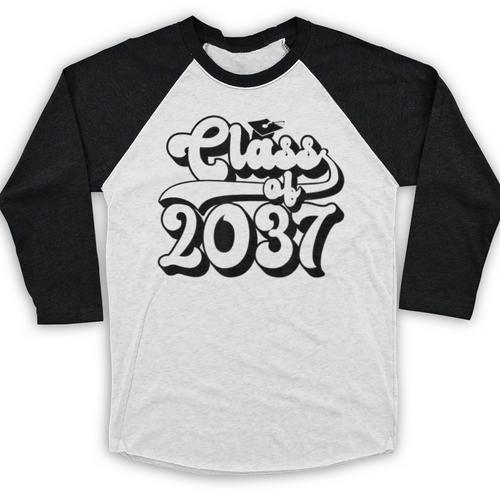 Class Of 2037 Senior Retro 2037 Grad Graduate Graduation Baseball Raglan Shirt - Best Gift Smart