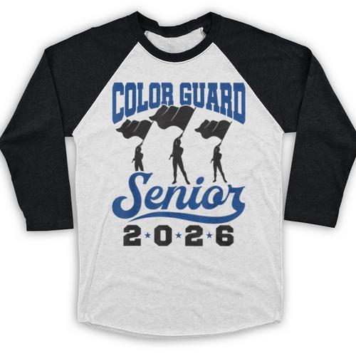 Color Guard Senior 2026 Flags Marching Band Graduation Grad Baseball Raglan Shirt - Best Gift Smart