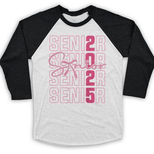 Cute Girls Women Class 2025 Graduation Senior Coquette Bow Baseball Raglan Shirt - Best Gift Smart