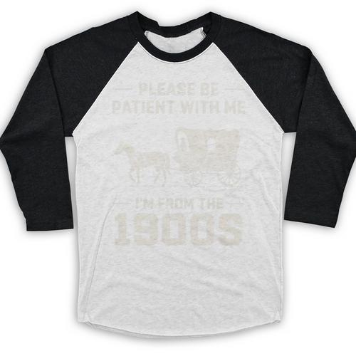 Dad Please Be Patient With Me I'm From The 1900s Vintage Premium Tri-Blend Baseball Raglan Shirt - Figerry