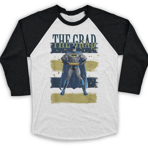 DC Comics Graduation Batman The Grad Power Stance Baseball Raglan Shirt - Best Gift Smart