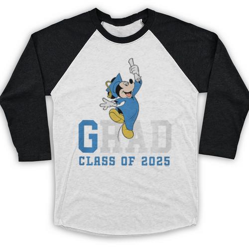 Disney Mickey Mouse 2025 Graduation Class Of '25 Rad Grad Premium Tri-Blend Baseball Raglan Shirt - Best Gift Smart