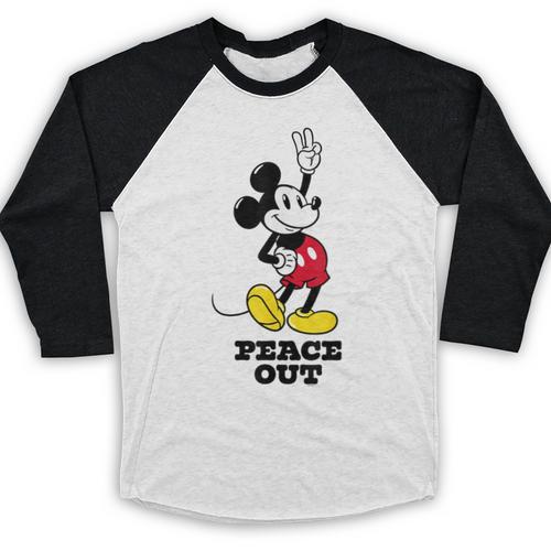Disney Mickey Mouse Peace Out Totally Retro Graduation Baseball Raglan Shirt - Best Gift Smart