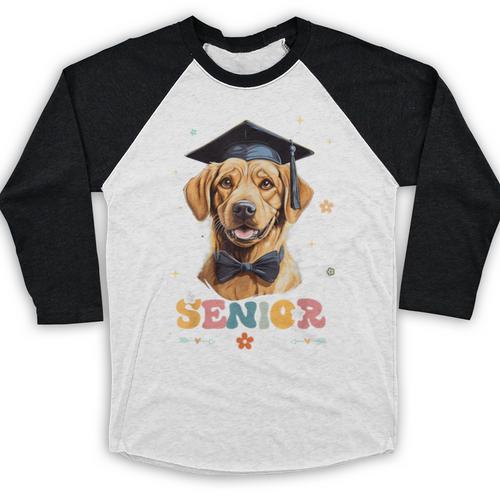 Dog Class Of 2024 Graduation Senior 2024 Men Women Girls Kids Baseball Raglan Shirt - Best Gift Smart