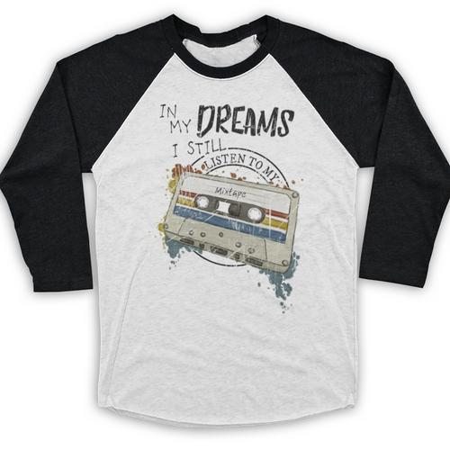 Dreams Of Music Mixtapes Retro Cassette Lifestyle Nostalgia Premium Tri-Blend Baseball Raglan Shirt - Figerry