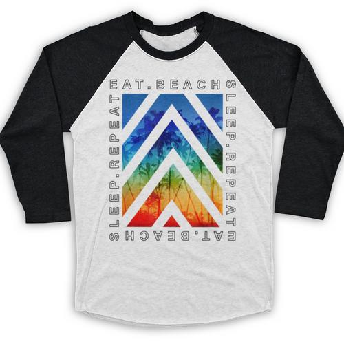 Eat Beach Sleep Repeat Summer Vacation Graduation Tees Men Women Kids Baseball Raglan Shirt - Best Gift Smart
