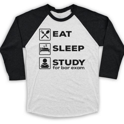 Eat Sleep Study For Bar Exam Lawyer Graduation Baseball Raglan Shirt - Best Gift Smart