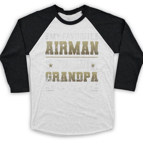 My Favorite Airman Calls Me Grandpa Airman Graduation Premium Baseball Raglan Shirt - Best Gift Smart