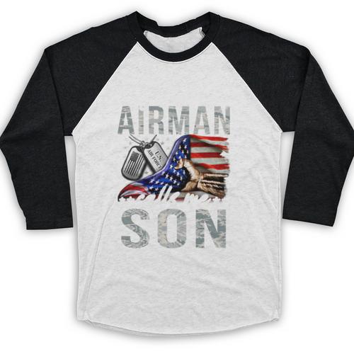 My Favorite Airman Calls Me Son Air Force Graduation Son Baseball Raglan Shirt - Best Gift Smart