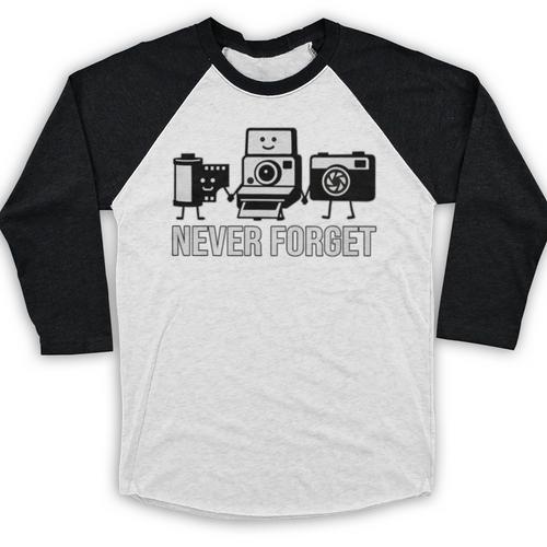 Never Forget Retro Camera Photography Nostalgia Premium Tri-Blend Baseball Raglan Shirt - Figerry