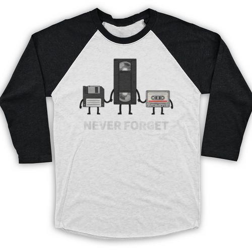 Never Forget Retro Nostalgia Tapes Throwback 80s Premium Tri-Blend Baseball Raglan Shirt - Figerry