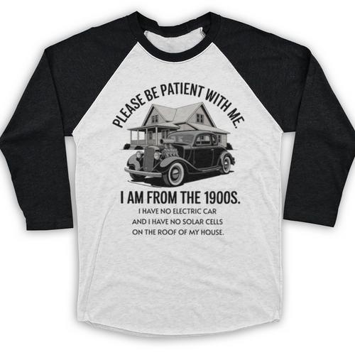 Forgive Me I'm From The 1900s No E-Car No SolarCells Premium Tri-Blend Baseball Raglan Shirt - Figerry