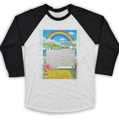 Frutiger Aero Aesthetic Rainbow Glitch Art Premium Tri-Blend Baseball Raglan Shirt - Figerry