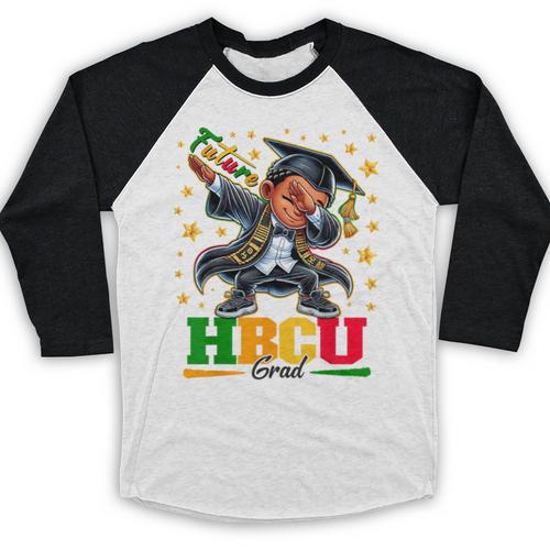 Future HBCU Grad Dabbing Kid Graduation For Boys Kids Baseball Raglan Shirt - Best Gift Smart