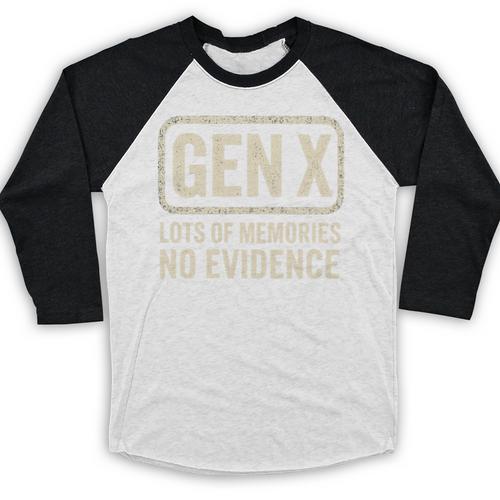 Gen X Lots Of Memories No Evidence Retro Nostalgia Premium Tri-Blend Baseball Raglan Shirt - Figerry