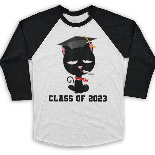 I Graduated Class Of2023 Cat Graduation Baseball Raglan Shirt - Best Gift Smart