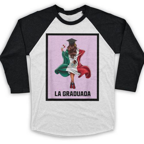 Graduation Latina Educated La Graduada Mexican Bingo Card Baseball Raglan Shirt - Best Gift Smart