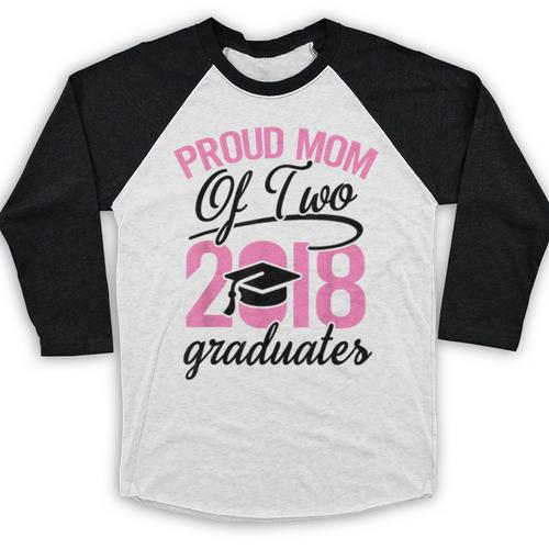 Graduation Shirt For Mom With Twins Proud Mom Of Two Baseball Raglan Shirt - Best Gift Smart