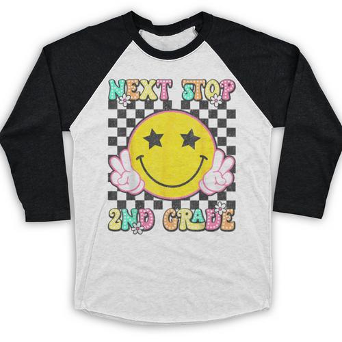 Groovy Next Stop 2nd Grade 1st Grade Graduation 2025 Baseball Raglan Shirt - Best Gift Smart