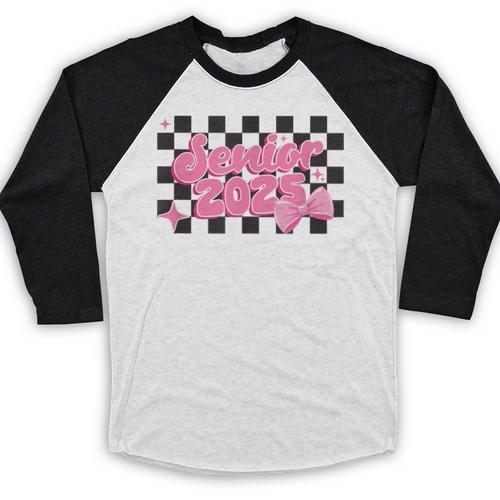 Groovy Senior Class Of 2026 Coquette Pink Bow Graduation Baseball Raglan Shirt - Best Gift Smart