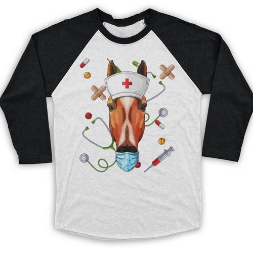 Horse Nurse RN ER Nursing School Graduation Baseball Raglan Shirt - Best Gift Smart