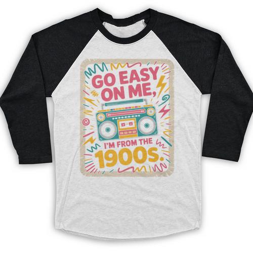I'm From The 1900s 80s Millennial Boom Box Radio Premium Baseball Raglan Shirt - Figerry