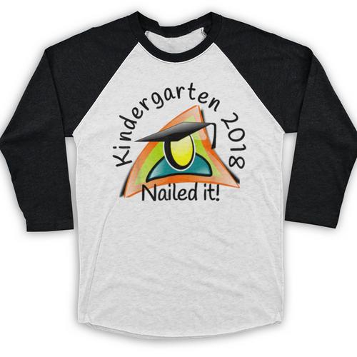 Kids Kindergarten 2018 Nailed It Graduation Baseball Raglan Shirt - Best Gift Smart