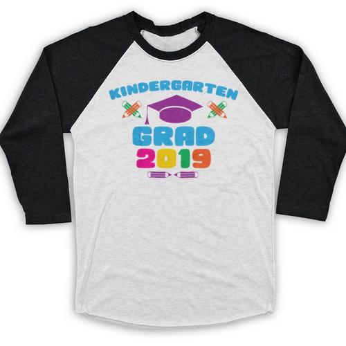 Kids Kindergarten Grad 2019 Graduation T-Shirt Baseball Raglan Shirt - Best Gift Smart