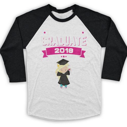 Kids Kindergarten Graduate 2018 Graduation Girls Baseball Raglan Shirt - Best Gift Smart