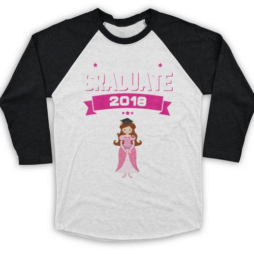 Kids Princess Girl Preschool Graduate 2018 Graduation Pre-K Baseball Raglan Shirt - Best Gift Smart