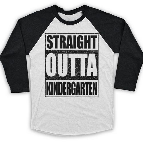 Kids Straight Outta Kindergarten Shirt Boy Girl Graduation Baseball Raglan Shirt - Best Gift Smart