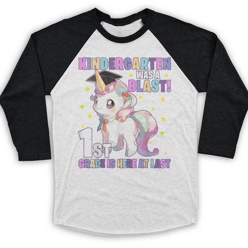 Kindergarten Graduation Unicorn Kindergarten Graduate Girls Baseball Raglan Shirt - Best Gift Smart