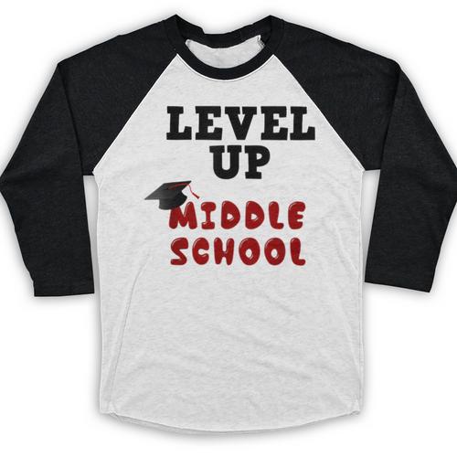 Level Up Middle School 5th Grade Graduation Baseball Raglan Shirt - Best Gift Smart