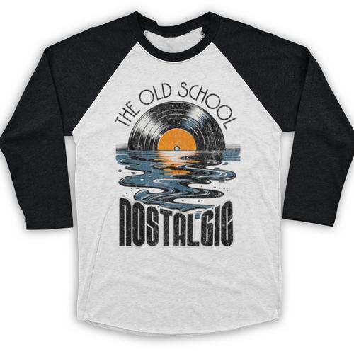 Music Old School Nostalgia Record Baseball Raglan Shirt - Figerry