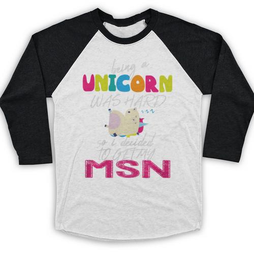 Nurse MSN Graduation Unicorn T-Shirt Nursing School Baseball Raglan Shirt - Best Gift Smart