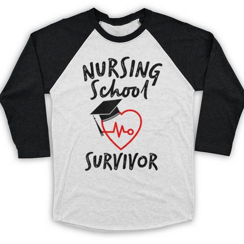 Nursing School Survivor Women Graduation RN Gift Shirt Baseball Raglan Shirt - Best Gift Smart