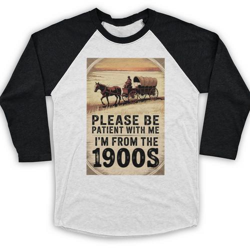 Be Patient With Me I'm From The 1900s Birthday Retirement Premium Tri-Blend Baseball Raglan Shirt - Figerry