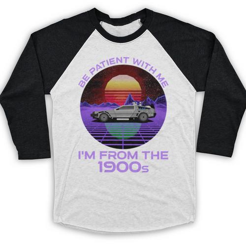 Be Patient With Me I'm From The 1900s Synthwave Baseball Raglan Shirt - Figerry