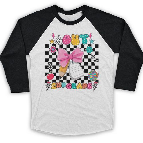 Peace Out 2nd Grade Graduation Last Day School Second Grade Baseball Raglan Shirt - Best Gift Smart