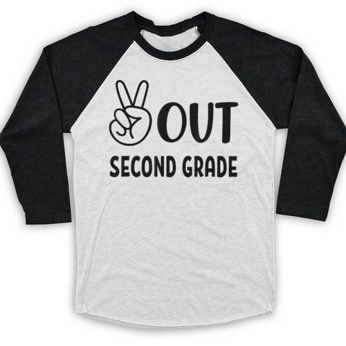 Peace Out Second Grade Last Day Of School Graduation Kids Baseball Raglan Shirt - Best Gift Smart