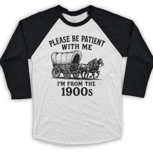 Please Be Patient With Me I'm From The 1900s Boomer Premium Tri-Blend Baseball Raglan Shirt - Figerry