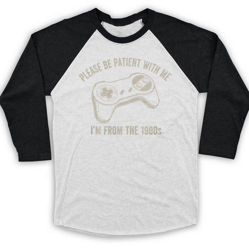 Please Be Patient With Me I'm From The 1900s Gamer Premium Tri-Blend Baseball Raglan Shirt - Figerry