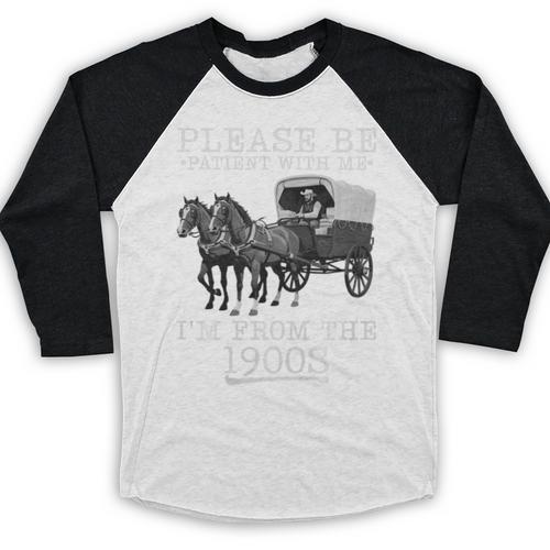 Please Be Patient With Me I'm From The 1900s Humorous Saying Premium Tri-Blend Baseball Raglan Shirt - Figerry